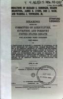 Nominations of Richard E. Rominger, Eugene Branstool, James R. Lyons, Bob J. Nash, and Wardell C. Townsend, Jr by United States. Congress. Senate. Committee on Agriculture, Nutrition, and Forestry