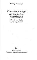 Cover of: Filozofia biologii europejskiego Oświecenia: Albrecht von Haller i jego współcześni