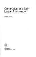 Cover of: Generative and non-linear phonology