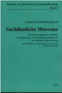Cover of: Oswald von Nell-Breuning SJ: sachdienliche Hinweise : Verzeichnis sämtlicher Schriften