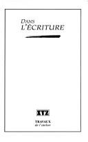 Cover of: Dans l'écriture