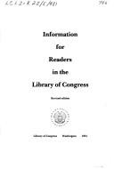Cover of: Information for readers in the Library of Congress