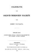 Cover of: Grammatik der oskisch-umbrischen Dialekte by Robert von Planta, Robert von Planta