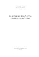 Cover of: Il governo della città: Pericle nel pensiero antico