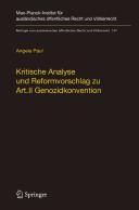 Cover of: Kritische Analyse und Reformvorschlag zu Art. II Genozidkonvention =: Critical analysis and proposal for the revision of Art. II of the Genocide Convention : (English summary)