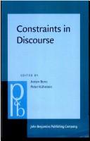 Cover of: Constraints in discourse