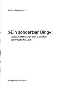 Cover of: "Ein sonderbar Ding" by Günter Krenn (Hg.).