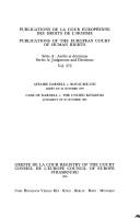 Cover of: Affaire Darnell c. Royaume-uni : arrêt du 26 Octobre 1993 =: Case of Darnell v. the United Kingdom : judgment of 26 October 1993.