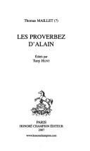 Cover of: Les proverbez d'Alain by Alanus de Insulis