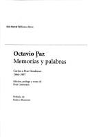Cover of: Memorias y Palabras / Words and Memories