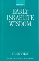 Cover of: Early Israelite wisdom