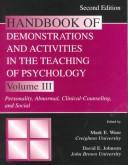 Cover of: Handbook of demonstrations and activities in the teaching of psychology