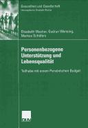 Cover of: Personenbezogene Unterstützung und Lebensqualität: Teilhabe mit einem persönlichen Budget