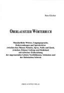Cover of: Oberlausitzer Wörterbuch by Hans Klecker