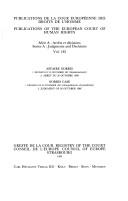 Cover of: Affaire Norris: 1. Décision du 30 novembre 1987 (dessaisissement) : 2. Arrêt du 26 octobre 1988 = : Norris case : 1. Decision of 30 November 1987 (relinquishment of jurisdiction) : 2. Judgment of 26 October 1988.