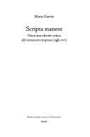 Cover of: Scripta manent: hacia una edicion critica del romancero impreso (siglo XVI)