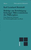 Cover of: Beiträge zur Berichtigung bisheriger Missverständnisse der Philosophen