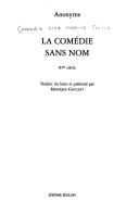 Cover of: La Comédie sans nom: XVe siècle