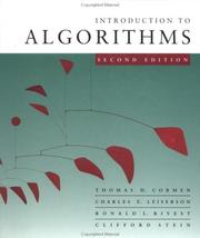 Cover of: Introduction to Algorithms, Second Edition by Thomas H. Cormen, Charles E. Leiserson, Ronald L. Rivest, Clifford Stein