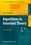 Cover of: Algorithms in invariant theory