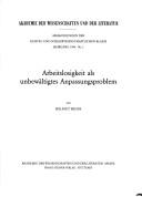 Cover of: Arbeitslosigkeit als unbewältigtes Anpassungsproblem by Helmut Hesse