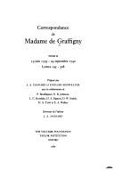 Correspondance de Madame de Graffigny by Françoise de Grafigny, Madame de Graffigny, English Showalter, Voltaire Foundation, de Graffigny, J.A. Dainard, Et al