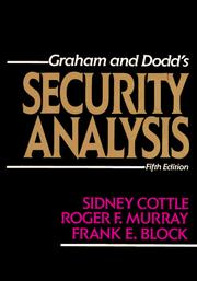 Cover of: Security Analysis by Sidney Cottle, Roger F. Murray, Frank E. Block