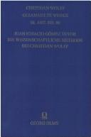 Cover of: Die wissenschaftliche methode bei Christian Wolff by Juan Ignacio Gómez Tutor