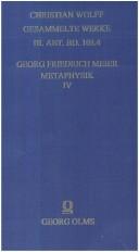 Cover of: Metaphysik by Georg Friedrich Meier, Georg Friedrich Meier