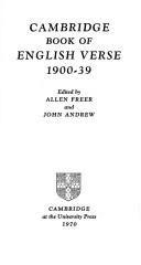 Cover of: Cambridge book of English verse 1900-39