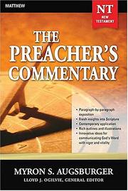 Cover of: The Preacher's Commentary- Vol. 24- Matthew by Myron S. Augsburger