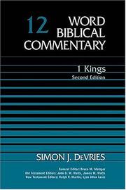 Cover of: 1 Kings by Simon J. Devries