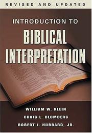 Cover of Introduction to biblical interpretation