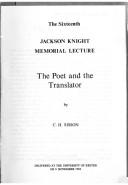 Cover of: The poet and the translator