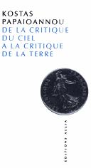 Cover of: De la critique du ciel à la critique de la terre: l'itinéraire philosophique du jeune Marx