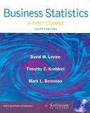 Front cover of Business Statistics:  a first course by Davd M. xzo Levine