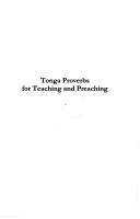 Tonga Proverbs for Teaching and Preaching by David Mphande