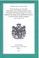 Cover of: Die Entstehung des fürstlich Salm-Salm'schen Fideikommisses unter besonderer Berücksichtigung der vor den höchsten Reichsgerichten geführten Prozesse bis zum Pariser Brüdervergleich vom 5. Juli 1771