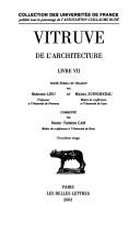 Cover of: De l'architecture livre VII by Vitruvius Pollio