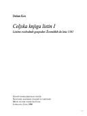 Cover of: Celjska knjiga listin I: listine svobodnih gospodov Žovneških do leta 1341