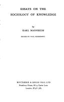 Cover of: Essays on the sociology of Knowledge by Karl Mannheim