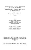 Cover of: Affaire de Moor c. Belgique : arrêt du 23 Juin 1994: B. Affaire Debled c. Belgique : arrêt du 22 Septembre 1994 = A. Case of de Moor v. Belgium : judgment of 23 June 1994.  B. Case of Debled v. Belgium : judgment of 22 September 1994.