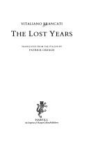 Cover of: The lost years by Vitaliano Brancati