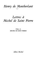 Cover of: Lettres à Michel de Saint Pierre