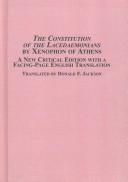 Cover of: The constitution of the Lacedaemonians by Xenophon