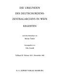 Die Urkunden des Deutschordens-Zentralarchivs in Wien by Marian Tumler