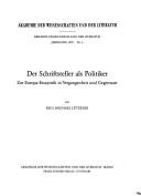 Cover of: Der Schriftsteller als Politiker: zur Europa-Essayistik in Vergangenheit und Gegenwart