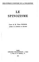 Cover of: Le spinozisme