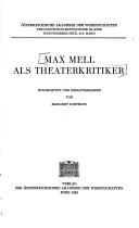 Cover of: Max Mell als Theaterkritiker