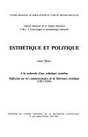 Cover of: À la recherche d'une esthétique socialiste: réflexion sur les commencements de la littérature soviétique (1917-1934)